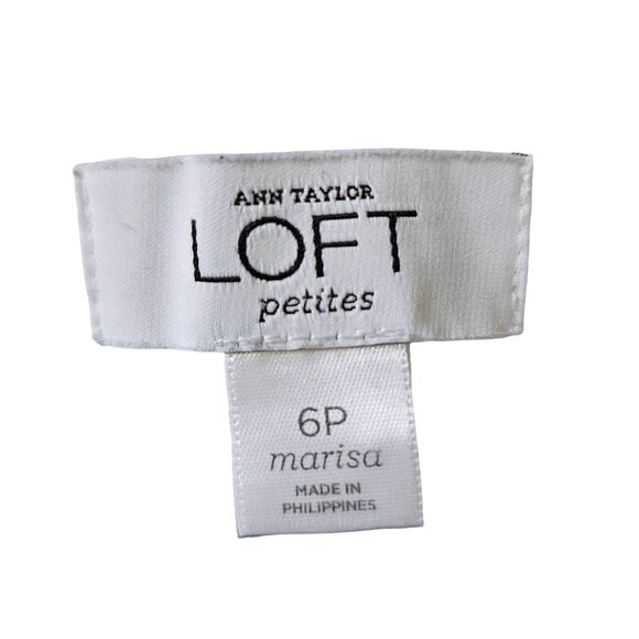 LOFT Black Women's Pants Straight leg Button Detail cotton spandex size 6P - Picture 6 of 9